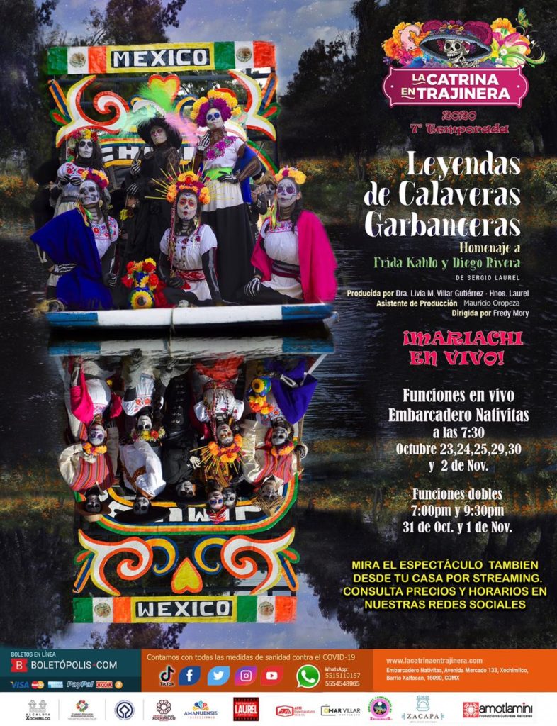 Inician espectáculos de día de muertos en Xochimilco