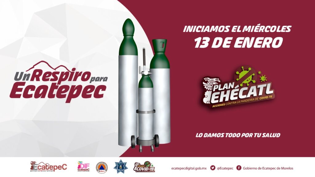 Gobierno de Ecatepec anuncia programa de tanques de oxígeno gratuitos para pacientes con Covid-19