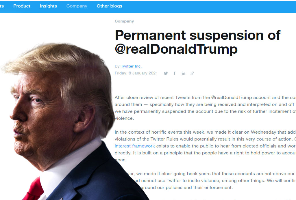 Twitter cierra permanentemente la cuenta de Donald Trump