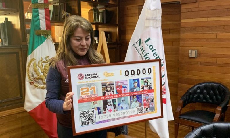 Devela Lotería Nacional billete alusivo a los 111 años de la Cruz Roja Mexicana, esperanza de miles de mexicanos