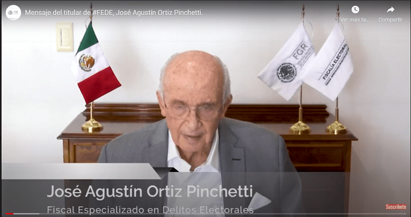 Palabras de José Agustín Ortiz Pinchetti, titular de la Fiscalía Especializada en Delitos Electorales