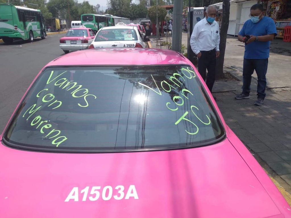 Rotulan trasportistas sus vehículos en apoyo a José Carlos Acosta, candidato de MORENA
