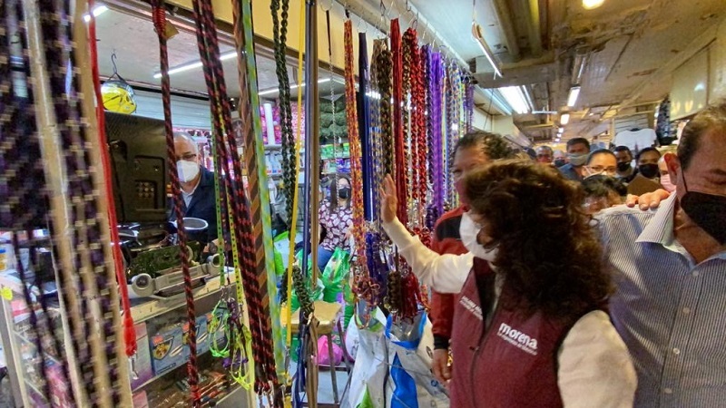 Recorre Dolores Padierna Mercado Tepito 36 Varios; locatarios expresan apoyo a su candidatura y adelantan que votarán por ella el 6 de junio