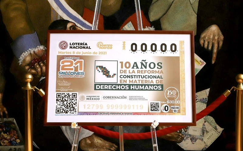 10 años de la Reforma Constitucional en materia de Derechos Humanos es enmarcada en billete de lotería