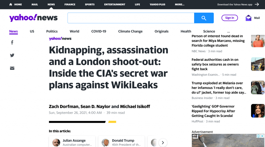 CIA planeó secuestro y asesinato de Julian Assange