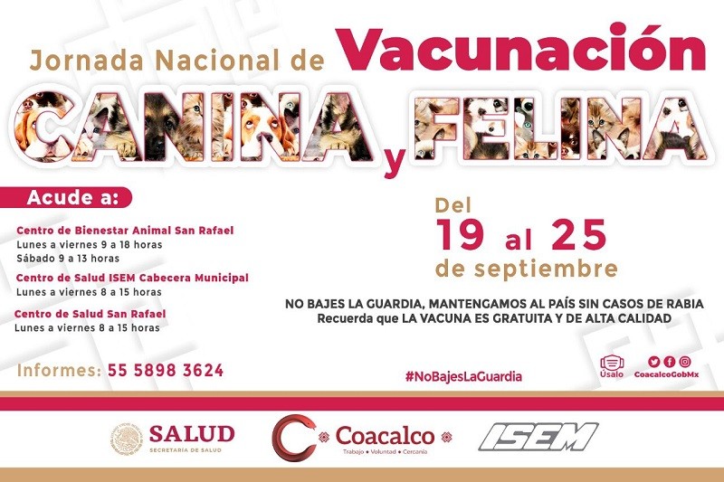 El Gobierno de Coacalco se suma a la Jornada Nacional de Vacunación Canina Y Felina