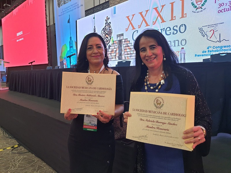 Médicas del IMSS reciben nombramiento honorario en la Sociedad Mexicana de Cardiología