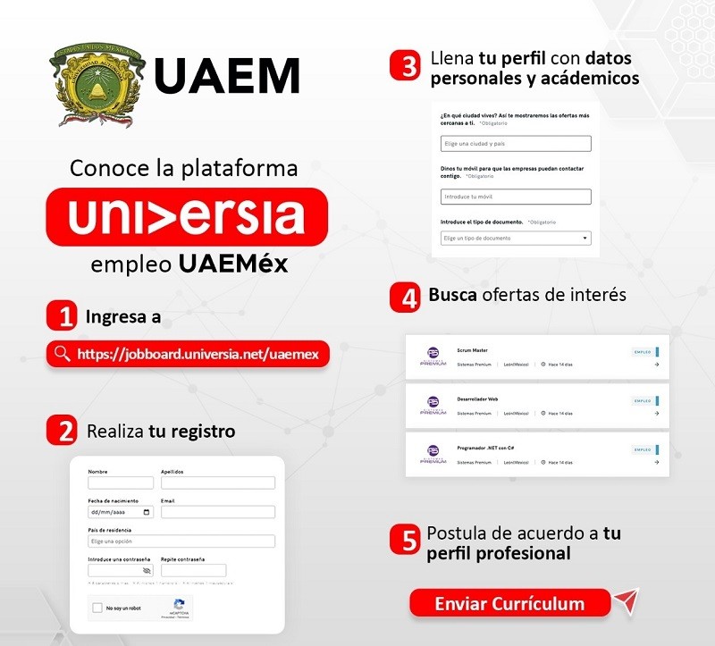 Cuentan universitarios con plataforma laboral Universia-Empleo UAEMéx