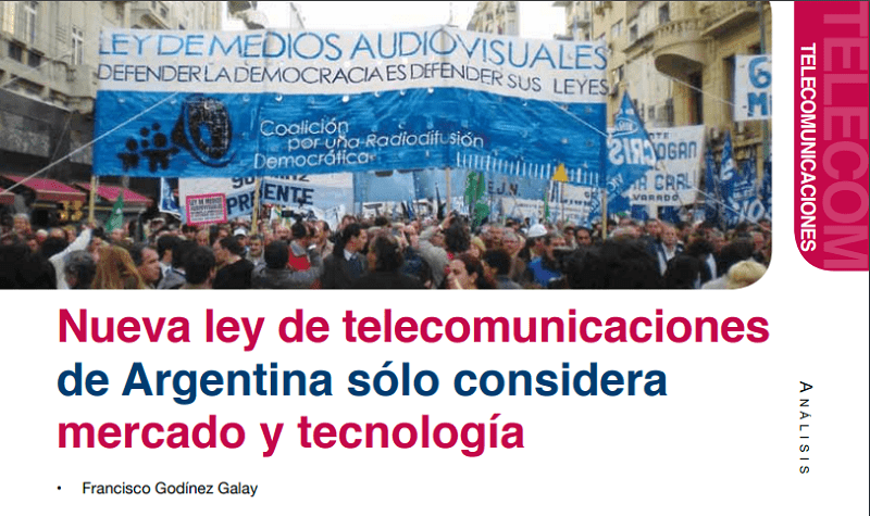 Protegido: Nueva ley de telecomunicaciones de Argentina sólo considera mercado y tecnología