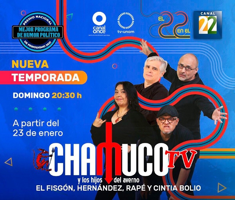 Canal 22 presenta una nueva temporada de Chamuco TV