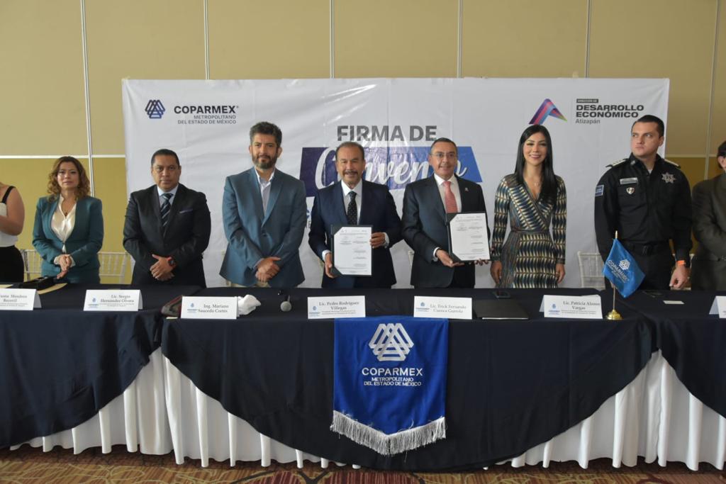 Firman convenio de colaboración gobierno de Arizapán de Zaragoza y COPARMEX metropolitano