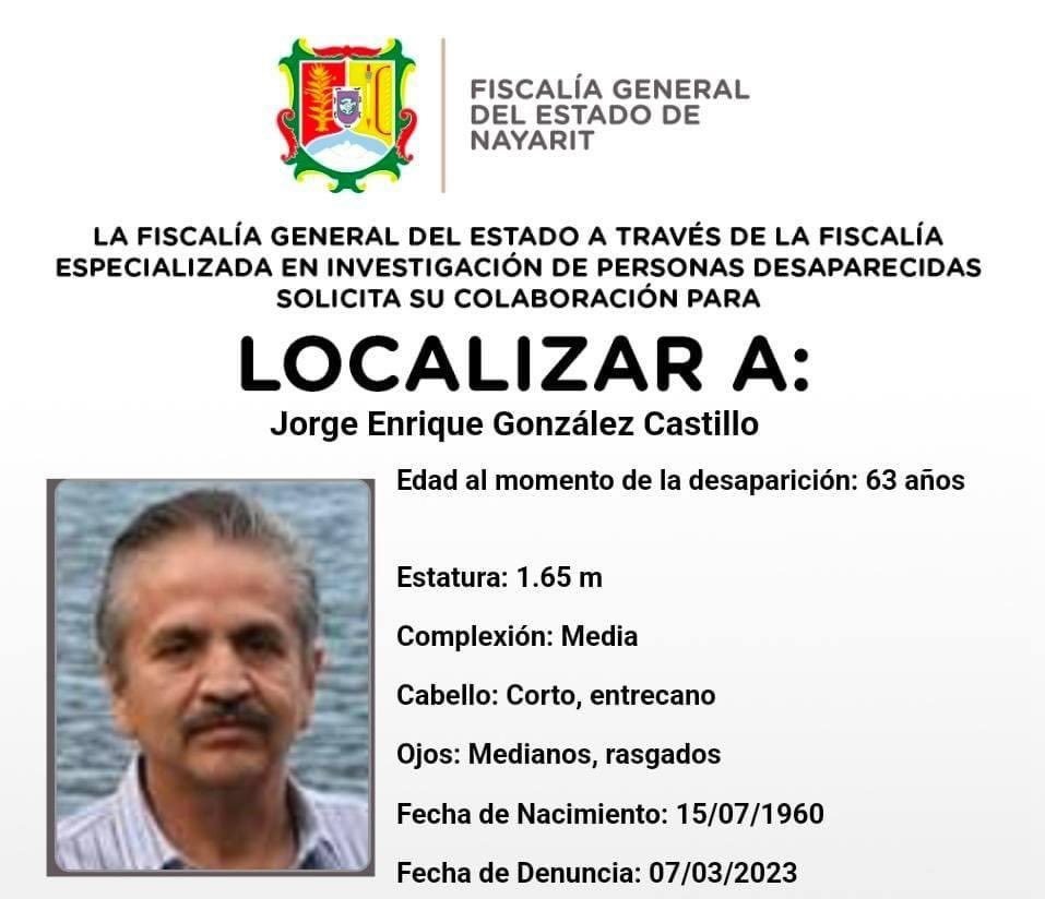 Reportan desaparecido al periodista Jorge González, director de Meridiano de Nayarit