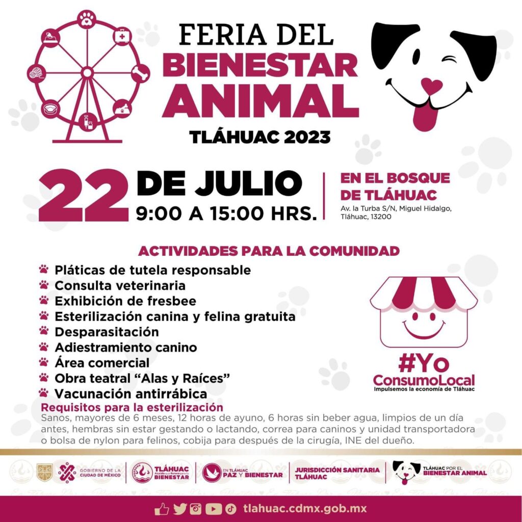 Tláhuac prepara gran Feria del Bienestar Animal 2023