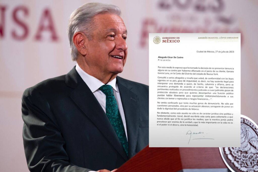 AMLO envía carta a abogado de García Luna