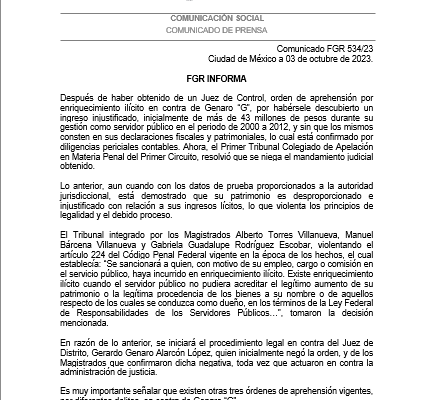 FGR exhibe nombres de juez y magistrados de caso García Luna