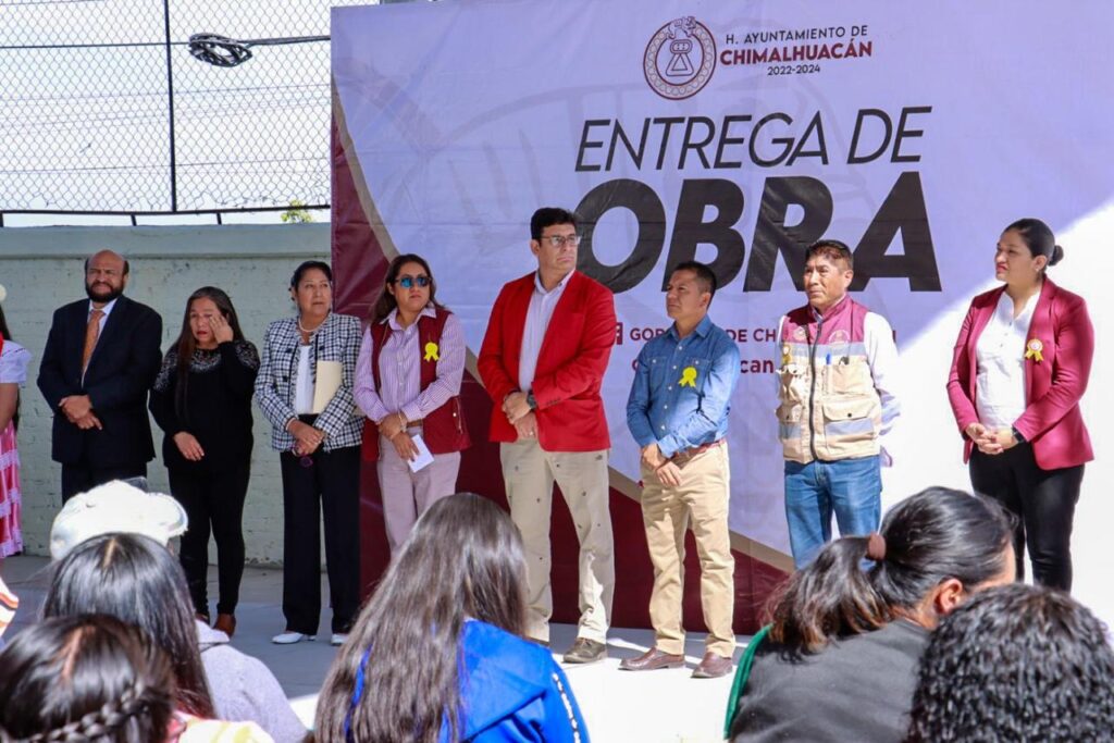 Beneficiarios de obras en escuelas celebran que proyecto de Flores Jiménez en Chimalhuacán  atienda sus necesidades