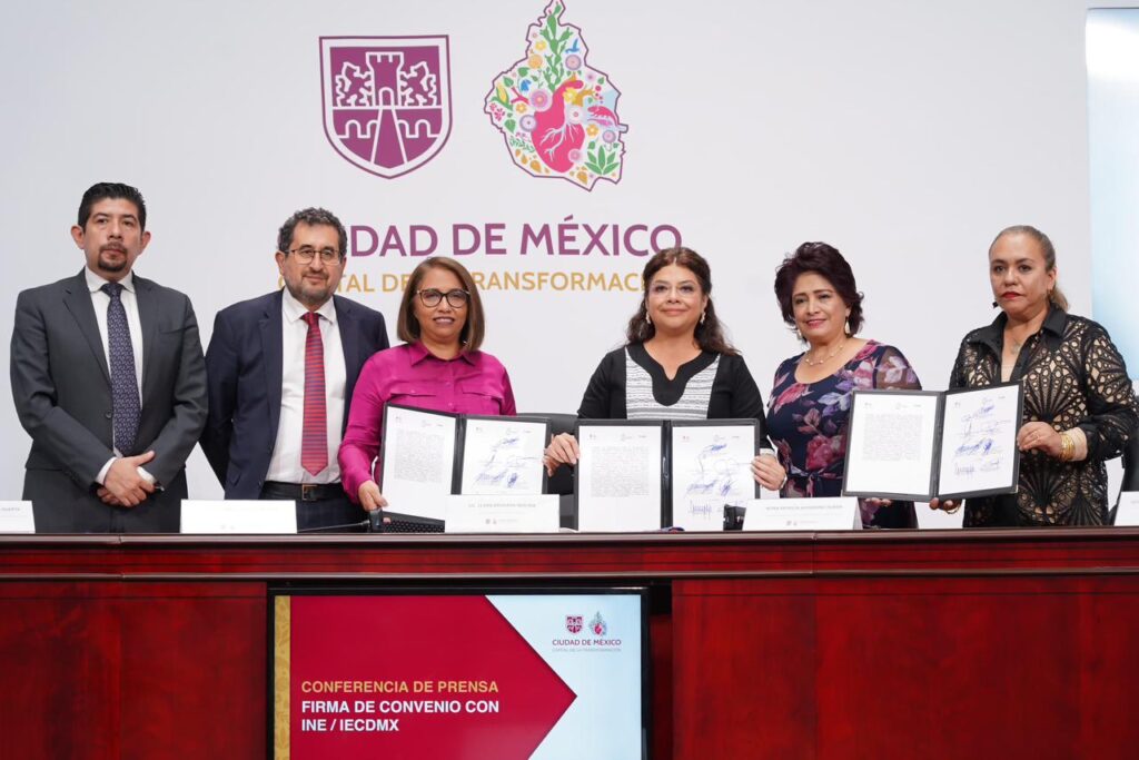 Jefa de Gobierno Clara Brugada firma convenio con INE e IECM para garantizar seguridad y orden en la elección del Poder Judicial
