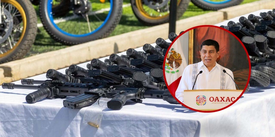 Pese al genocidio sionista en Gaza, gobierno de Oaxaca entrega armas de origen israelí a sus policías
