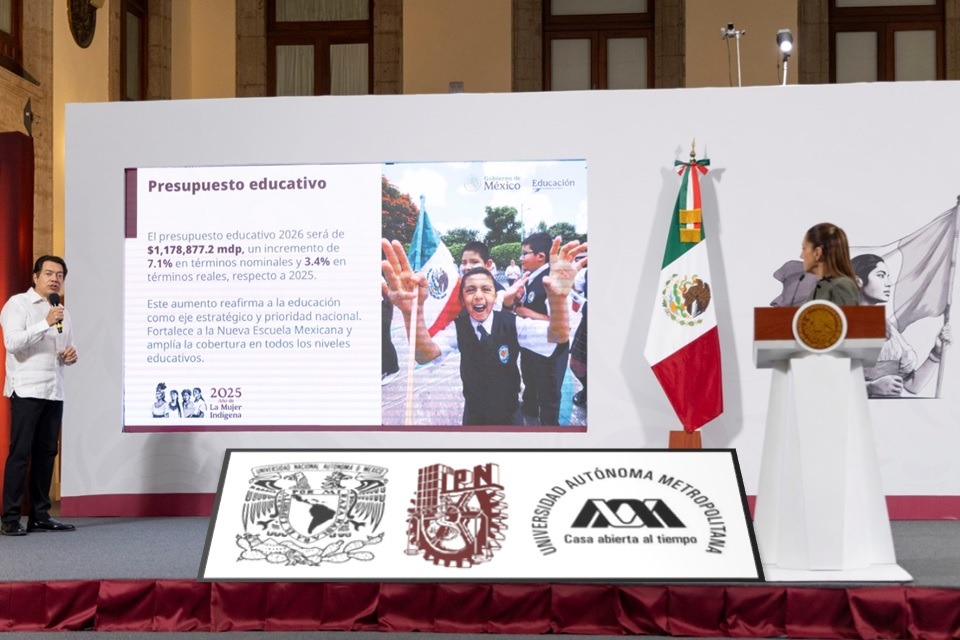 Aumentará 7.1% presupuesto para educación superior en 2026