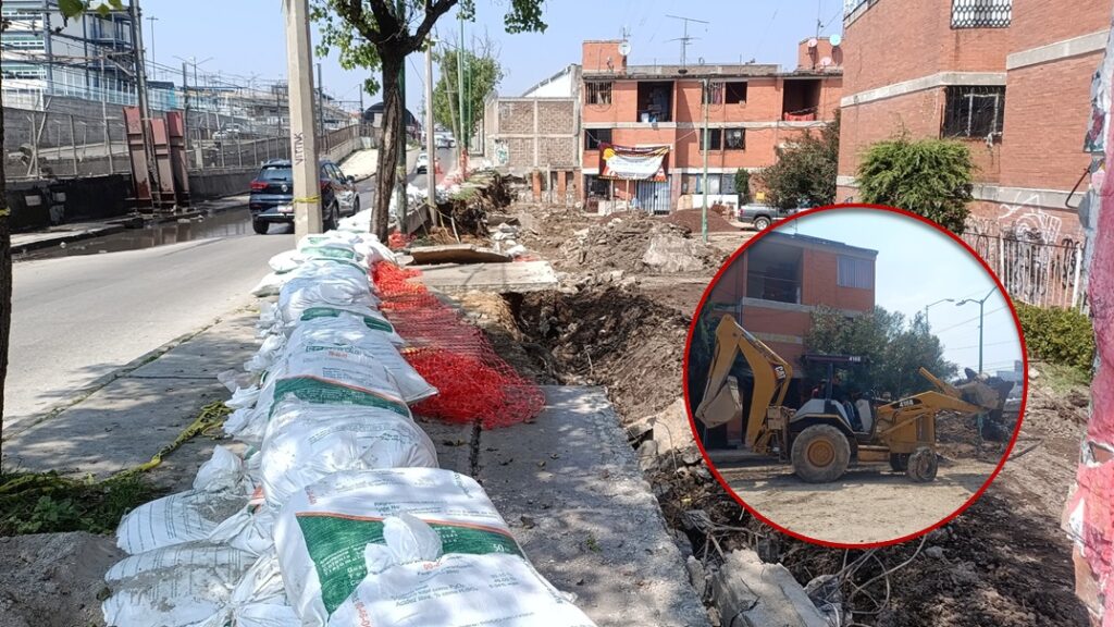 Gobierno de La Paz construye muro a base de piedra en Unidad Tepozanes