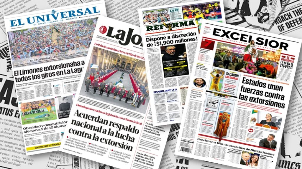 Desdeñan diarios opositores a la 4T el Acuerdo Nacional contra la Extorsión