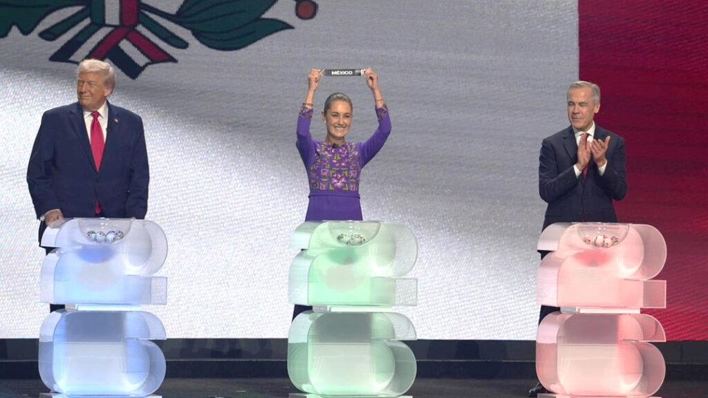 “Nosotros disfrutamos del juego de pelota desde tiempos ancestrales”, dice Sheinbaum durante Sorteo del Mundial 2026