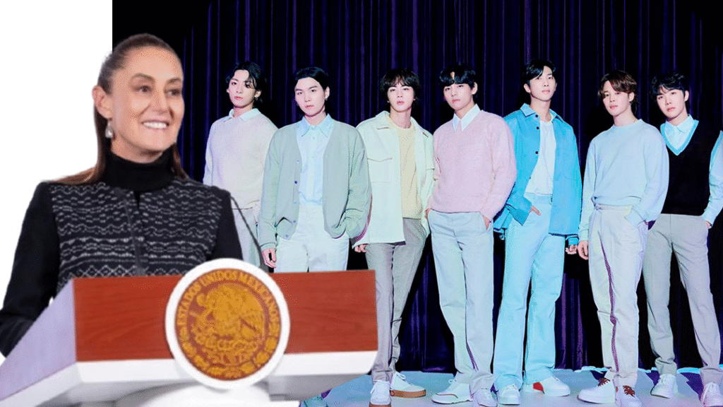 Sheinbaum pide a su homólogo coreano más presentaciones de BTS