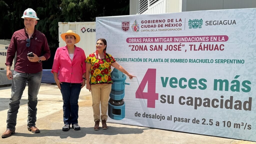 Continúan obras hidráulicas en San José y Tláhuac para proteger a más de 400 mil habitantes