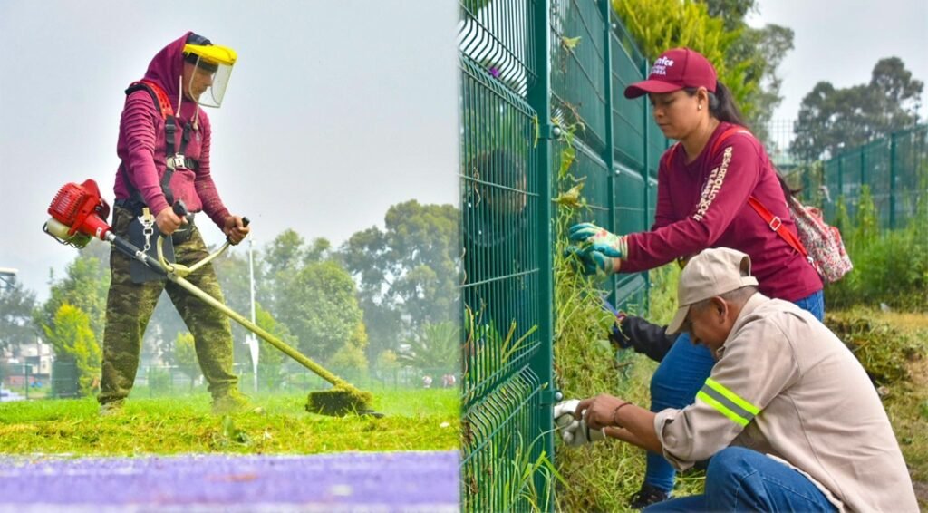 Jornada de tequio en parques y deportivos de Tláhuac